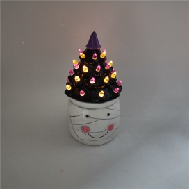 CERAMIC HALLOWEEN DECORATION WITH LED